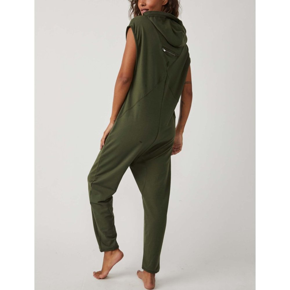 NWT FP Movement Nothing But Sweats One Piece / Everglades